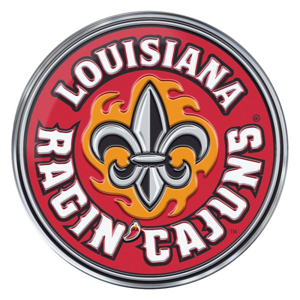 FanMats® - College "University of Louisiana-Lafayette" Red Embossed Emblem