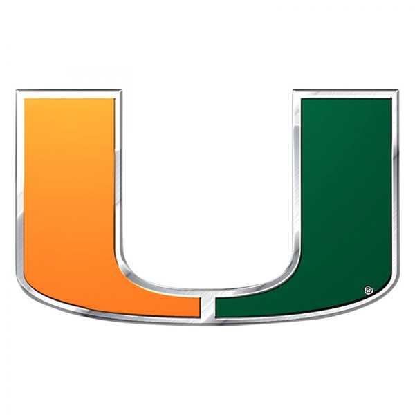 FanMats® - College "University of Miami" Orange/Green Embossed Emblem