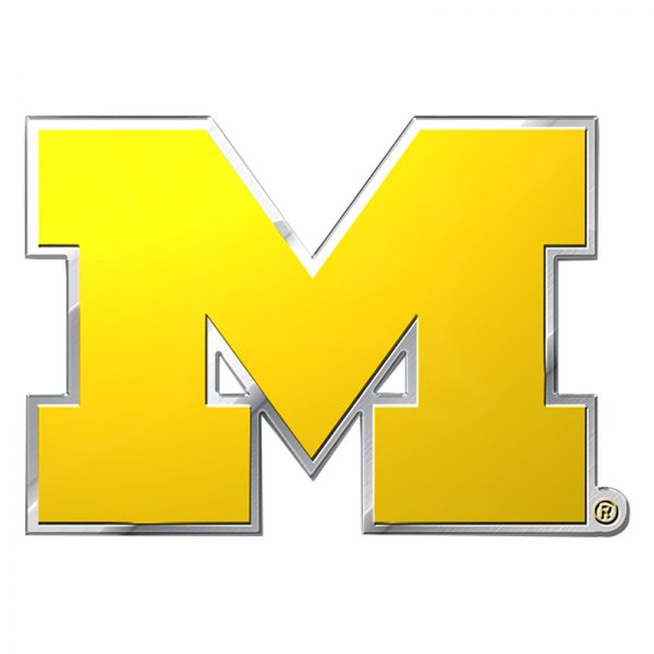 FanMats® - College "University of Michigan" Yellow Embossed Emblem