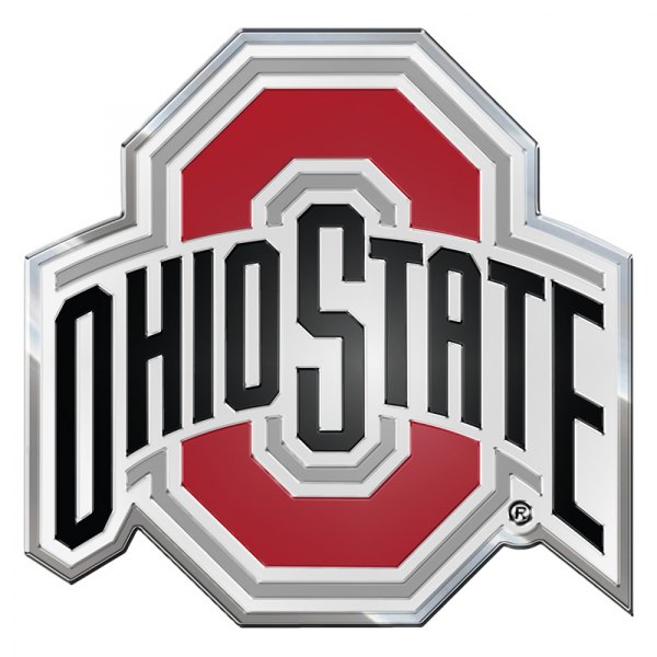FanMats® - College "Ohio State University" Red/Black Embossed Emblem