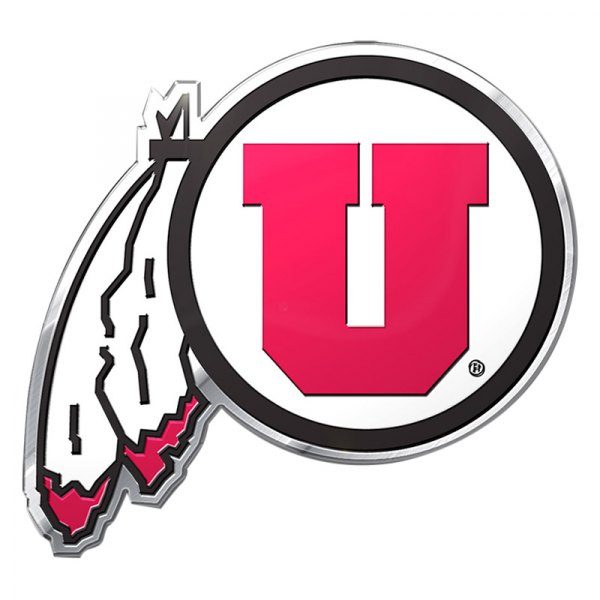 FanMats® - College "University of Utah" Red/White Embossed Emblem