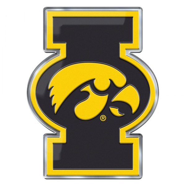 FanMats® - College "University of Iowa" Gold/Black Embossed Emblem