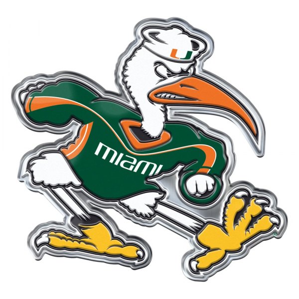 FanMats® - College "University of Miami" Green/Orange Embossed Emblem