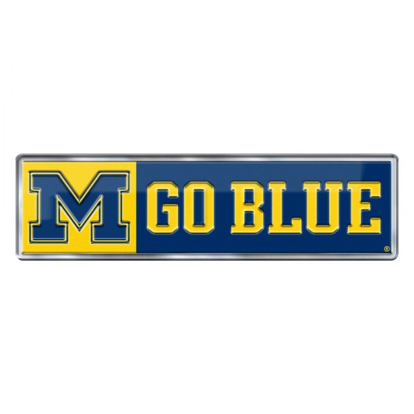 FanMats® - College "University of Michigan" Blue/Yellow Embossed Emblem