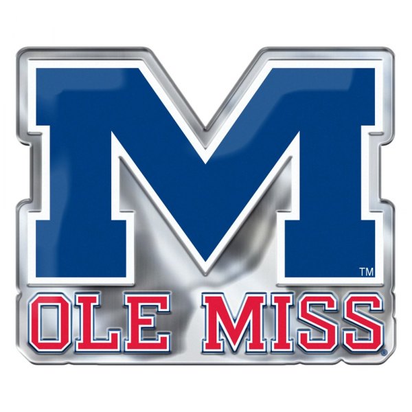 FanMats® - College "University of Mississippi (Ole Miss)" Blue/Red Embossed Emblem