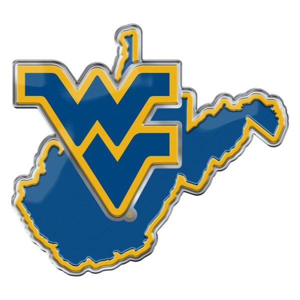 FanMats® - College "West Virginia University" Blue/Yellow Embossed Emblem