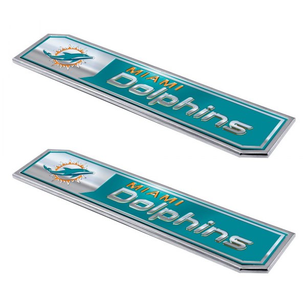 FanMats® - NFL "Miami Dolphins" Teal/Orange Embossed Truck Emblems