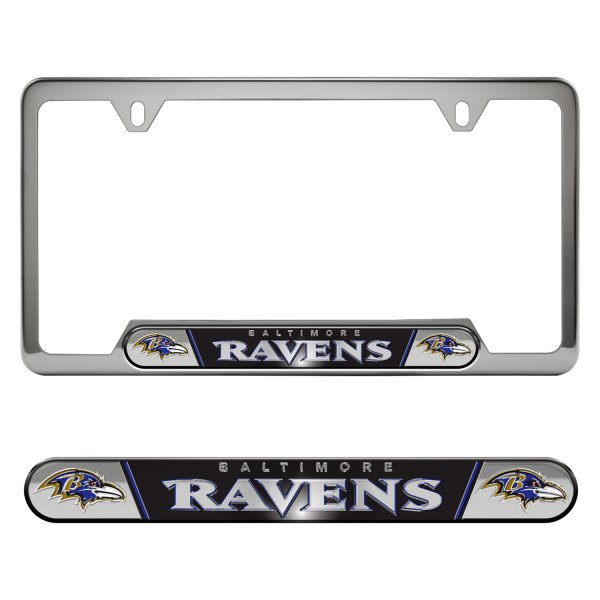 FanMats® - Sport Embossed NFL License Plate Frame with Baltimore Ravens Logo