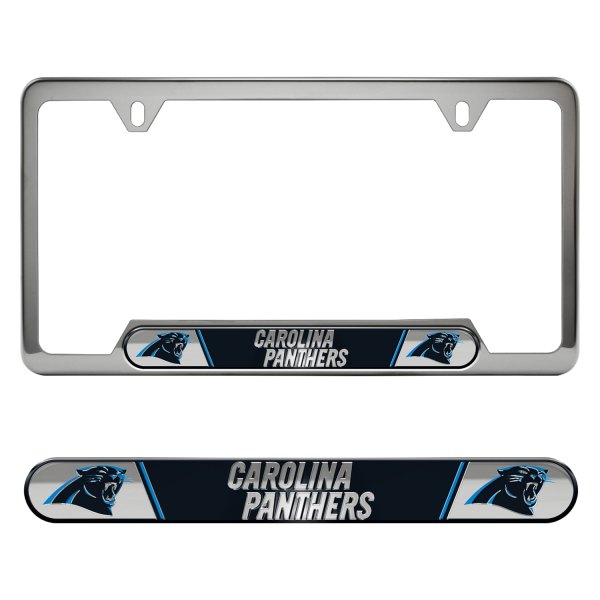 FanMats® - Sport Embossed NFL License Plate Frame with Carolina Panthers Logo