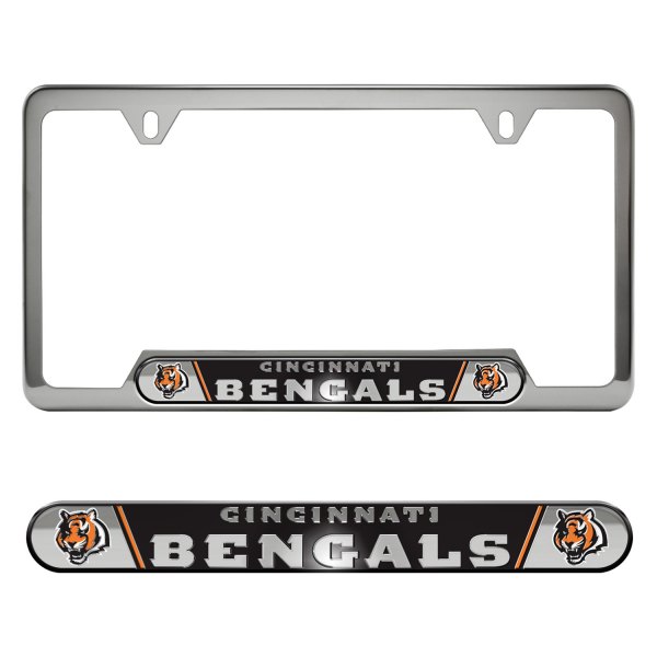 FanMats® - Sport Embossed NFL License Plate Frame with Cincinnati Bengals Logo