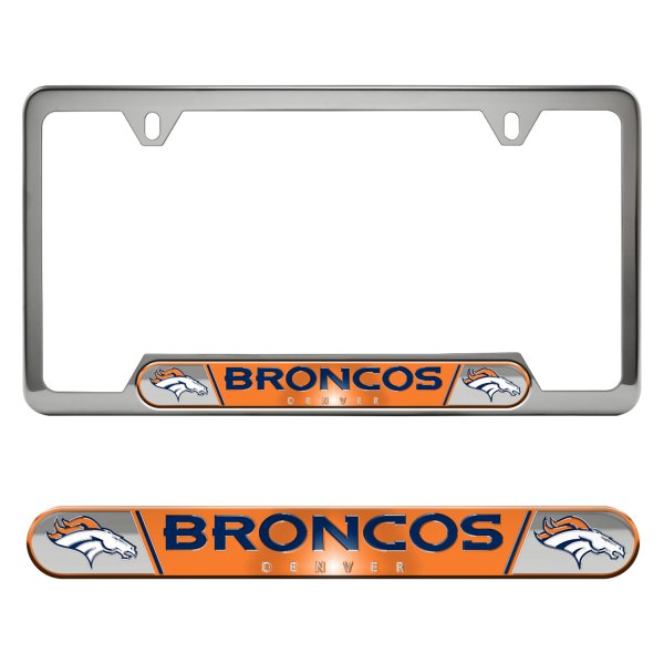 FanMats® - Sport Embossed NFL License Plate Frame with Denver Broncos Logo