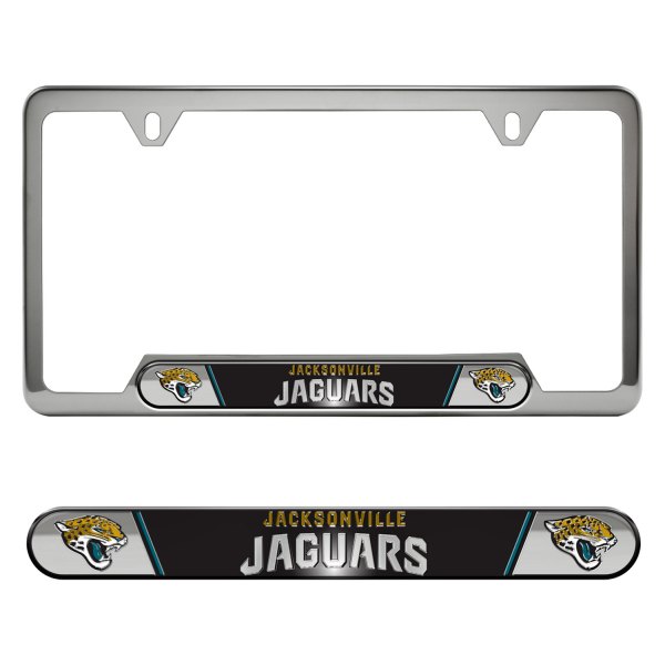 FanMats® - Sport Embossed NFL License Plate Frame with Jacksonville Jaguars Logo