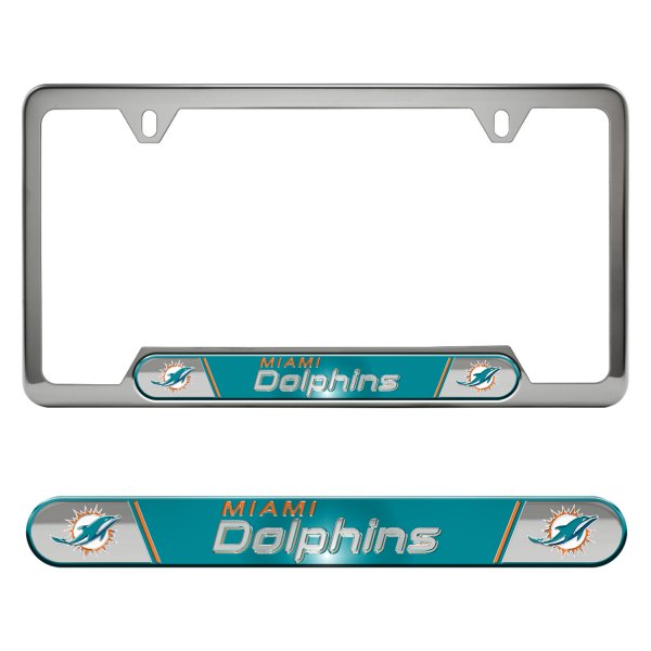 FanMats® - Sport Embossed NFL License Plate Frame with Miami Dolphins Logo