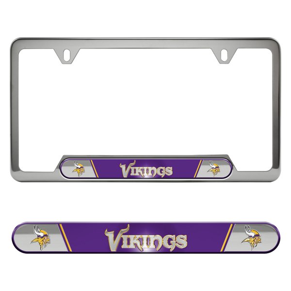 FanMats® - Sport Embossed NFL License Plate Frame with Minnesota Vikings Logo
