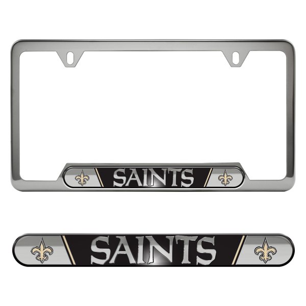 FanMats® - Sport Embossed NFL License Plate Frame with New Orleans Saints Logo