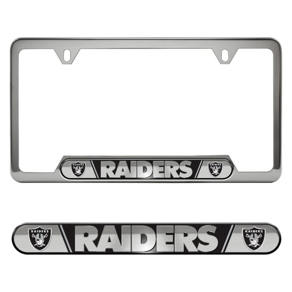 FanMats® - Sport Embossed NFL License Plate Frame with Oakland Raiders Logo