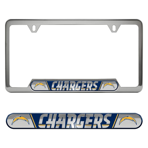 FanMats® - Sport Embossed NFL License Plate Frame with Los Angeles Chargers Logo