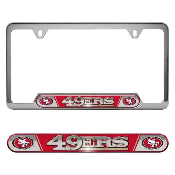FanMats® - Sport Embossed NFL License Plate Frame with San Francisco 49ers Logo