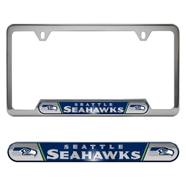 FanMats® - Sport Embossed NFL License Plate Frame with Seattle Seahawks Logo