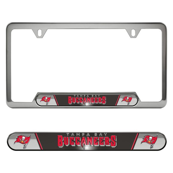 FanMats® - Sport Embossed NFL License Plate Frame with Tampa Bay Buccaneers Logo
