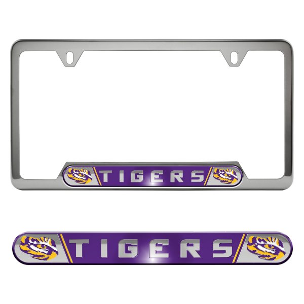 FanMats® - Collegiate Embossed License Plate Frame with Louisiana State University Logo