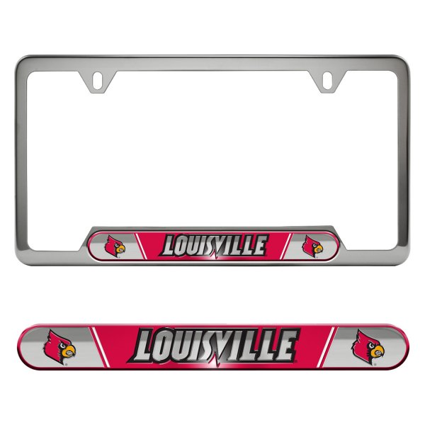 FanMats® - Collegiate Embossed License Plate Frame with University of Louisville Logo