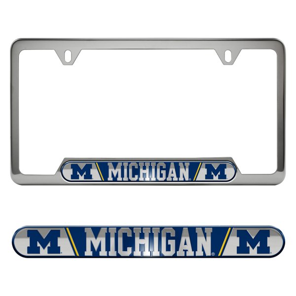 FanMats® - Collegiate Embossed License Plate Frame with University of Michigan Logo
