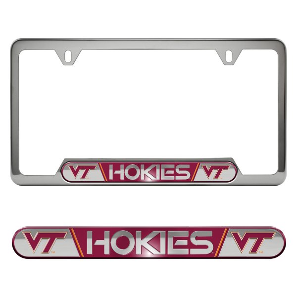 FanMats® - Collegiate Embossed License Plate Frame with Virginia Tech Logo