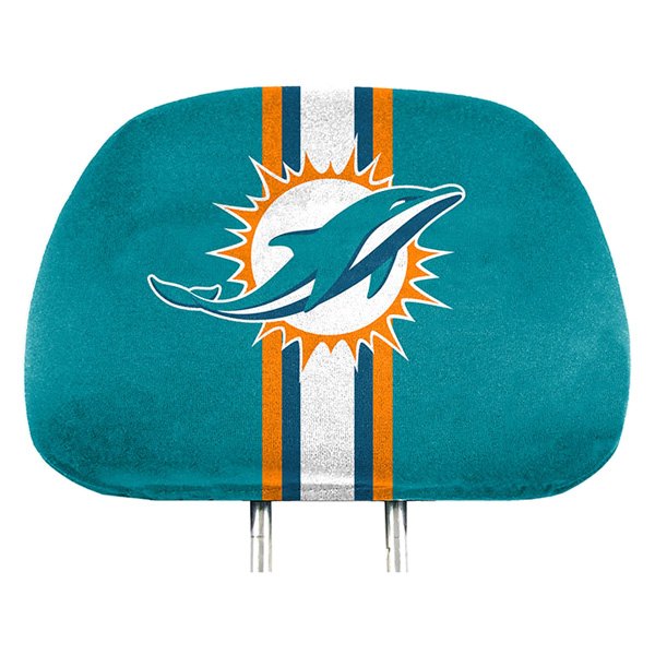  FanMats® - Headrest Covers with Printed Miami Dolphins Logo