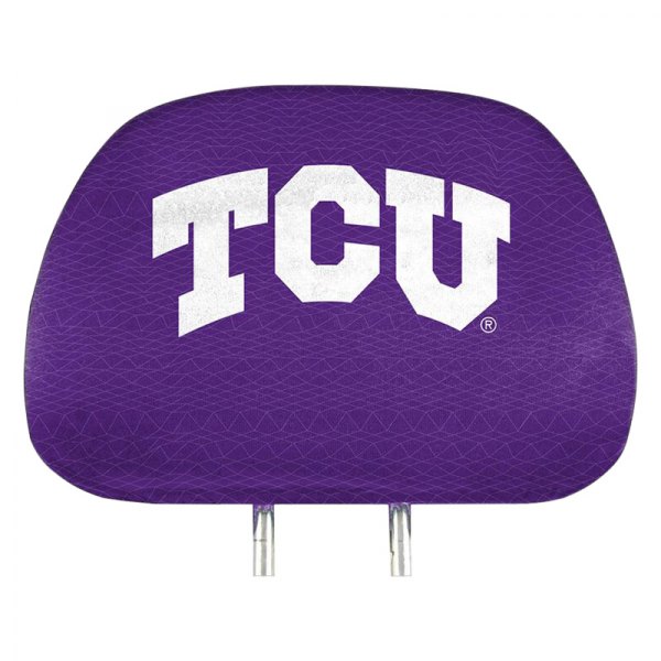  FanMats® - Headrest Covers with Printed Texas Christian University Horned Frogs Logo