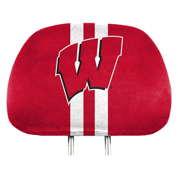  FanMats® - Headrest Covers with Printed Wisconsin Badgers Logo