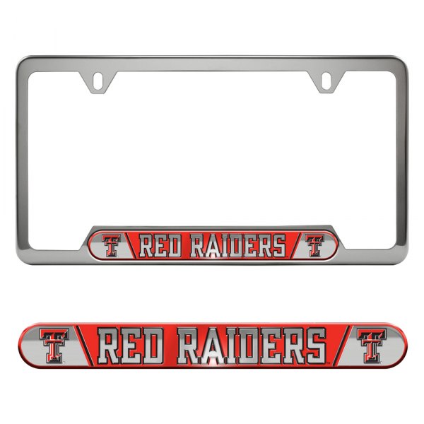 FanMats® - Collegiate Embossed License Plate Frame with Texas Tech University