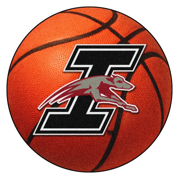 FanMats® - University of Indianapolis 27" Dia Nylon Face Basketball Ball Floor Mat with "I & Greyhound" Logo