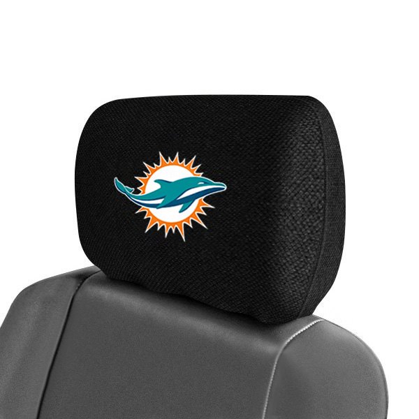 FanMats® - Headrest Covers with Embroidered Miami Dolphins Logo