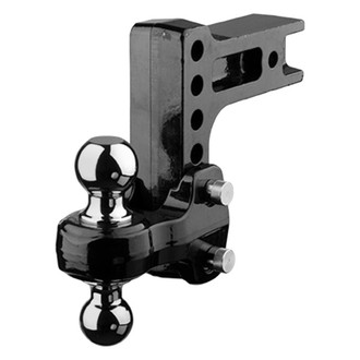 Fastway® - FLASH™ Solid Steel HD 10" Drop / 11" Rise Black with Chrome Balls Dual Ball Mount for 2-1/2" Receivers
