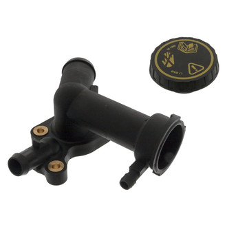 Febi® - Engine Coolant Thermostat Housing with Cap