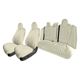 FH Group® - Faux Leather 1st and 2nd Row Beige Custom Seat Covers