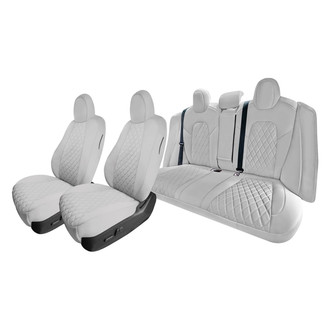 FH Group® - Faux Leather 1st and 2nd Row Gray Custom Seat Covers