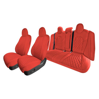FH Group® - Faux Leather 1st and 2nd Row Red Custom Seat Covers