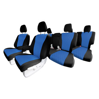 FH Group® - Neoprene 1st, 2nd and 3rd Row Black & Blue Custom Seat Covers