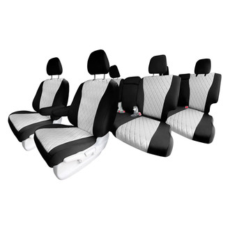 FH Group® - Neoprene 1st, 2nd and 3rd Row Black & Gray Custom Seat Covers