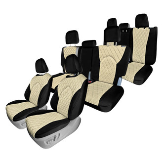 FH Group® - Neoprene 1st, 2nd and 3rd Row Beige Custom Seat Covers