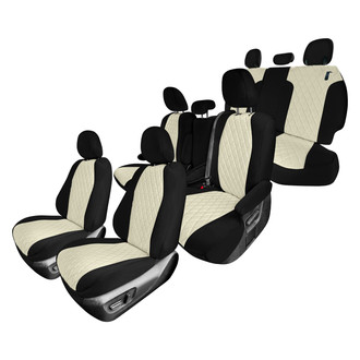 FH Group® - Neoprene 1st, 2nd and 3rd Row Black & Beige Custom Seat Covers