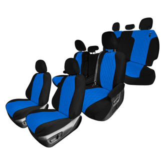 FH Group® - Neoprene 1st, 2nd and 3rd Row Black & Blue Custom Seat Covers