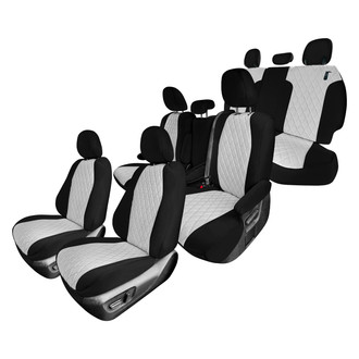 FH Group® - Neoprene 1st, 2nd and 3rd Row Black & Gray Custom Seat Covers