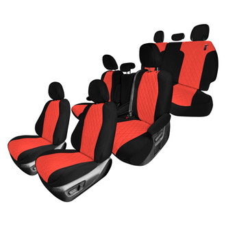 FH Group® - Neoprene 1st, 2nd and 3rd Row Black & Red Custom Seat Covers