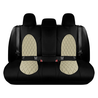 FH Group® - Neoprene 2nd Row Black & Beige Custom Seat Covers