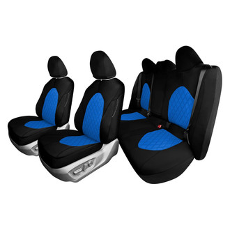 FH Group® - Neoprene 1st and 2nd Row Black & Blue Custom Seat Covers