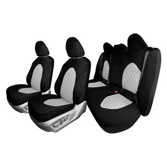 FH Group® - Neoprene 1st and 2nd Row Black & Gray Custom Seat Covers