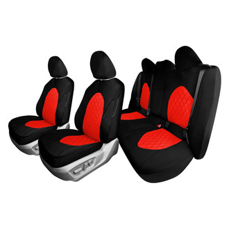 FH Group® - Neoprene 1st and 2nd Row Black & Red Custom Seat Covers